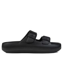 Klapki męskie, sportowe Fila TIRENO SLIPPER. Czarne klapki męskie Fila, bez wzorów, bez zapięcia. Za 79.00 zł.