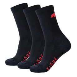 Skarpety Merino Classic Cut - zestaw 3 par. Czarne skarpetki damskie FJORK MERINO, bez wzorów, z elastanu. Za 399.00 zł.