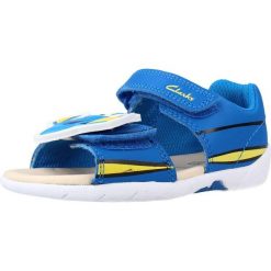 Sandały CLARKS ZORA NEMO T Niebieski. Niebieskie sandały męskie Clarks, na lato, bez wzorów, ze skóry, bez zapięcia. Za 149.99 zł.