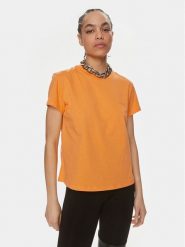 Patrizia Pepe T-Shirt 2M4373/J111-R824 Pomarańczowy Regular Fit. Brązowe t-shirty damskie Patrizia Pepe, m, bez wzorów, z bawełny, bez kołnierzyka, bez ramiączek. Za 499.99 zł.