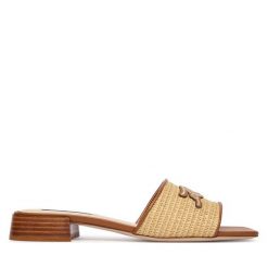 Klapki KARL LAGERFELD. Brązowe klapki damskie KARL LAGERFELD, bez wzorów, bez obcasa, bez zapięcia. Za 729.99 zł.