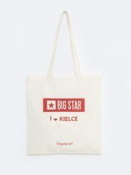 Torba bawełniana unisex Kielce 102. Białe torby podróżne damskie BIG STAR, z aplikacjami, z bawełny, na ramię. Za 4.99 zł.