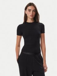 Guess T-Shirt O6BM13 K5058 Czarny Slim Fit. Czarne t-shirty damskie Guess, s, z aplikacjami, z lyocellu, bez kołnierzyka, bez ramiączek. Za 154.99 zł.