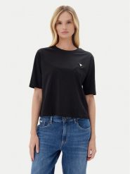 Guess T-Shirt V4BI21 I3Z14 Czarny Relaxed Fit. Czarne t-shirty damskie Guess, s, z aplikacjami, z bawełny, bez kołnierzyka, bez ramiączek. Za 109.99 zł.