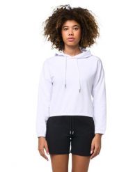Leone Basic damska bluza z kapturem typu crop-on, zapobiegająca poceniu się. Czarne bluzy damskie LEONE 1947 APPAREL, s, bez wzorów, bez ramiączek, z kapturem. Za 147.31 zł.