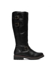 Remonte Kozaki CEO-R6590-01 Czarny. Czarne kozaki damskie Remonte, bez wzorów, ze skóry, bez obcasa, na płaskiej podeszwie, bez zapięcia. Za 519.99 zł.