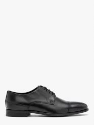 Czarne wizytowe półbuty męskie BRAGA. Czarne buty wizytowe męskie Ryłko, bez wzorów, ze skóry, bez obcasa, bez zapięcia. Za 429.99 zł.