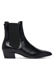 Gant Sztyblety Bassotte 33551443 Czarny. Czarne botki damskie GANT, bez wzorów, ze skóry, bez obcasa, na słupku, bez zapięcia. Za 949.99 zł.