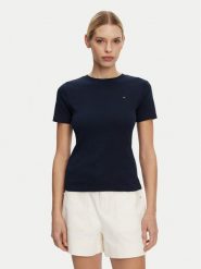 Tommy Hilfiger T-Shirt New Cody WW0WW40587 Granatowy Regular Fit. Niebieskie t-shirty damskie Tommy Hilfiger, m, bez wzorów, z bawełny, bez kołnierzyka, bez ramiączek. Za 139.99 zł.