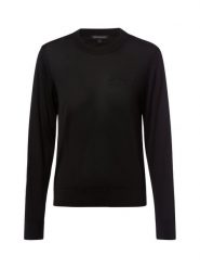 Armani Exchange Sweter Kobiety wełna ze strzyży czarny, XS. Czarne swetry nierozpinane damskie Armani Exchange, xs, bez wzorów, prążkowane, bez kołnierzyka, bez ramiączek. Za 329.95 zł.