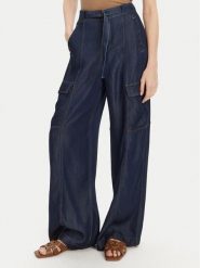 Guess Jeansy W5GA1T D5N61 Granatowy Wide Leg. Niebieskie jeansy damskie Guess, z aplikacjami, z jeansu. Za 297.00 zł.