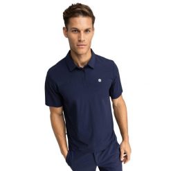 Koszulka polo golf techniczna męska Birkdale. Niebieskie swetry męskie SIROKO, m, bez wzorów, z tkaniny, sportowe, bez kołnierzyka, bez ramiączek. Za 211.00 zł.