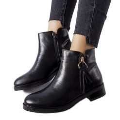 Czarne ocieplane klasyczne botki Corciano. Czarne botki damskie na zimę, bez wzorów, z gumy, eleganckie, za kostkę, bez obcasa, na obcasie, bez zapięcia. Za 177.99 zł.