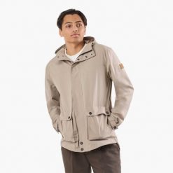 Kurtka outdoor Wędrówki męska Swedemount Sarek Jacket 2.0 wodoodporny. Brązowe kurtki męskie SWEDEMOUNT, m, bez wzorów, sportowe, bez kaptura. W wyprzedaży za 359.99 zł.