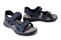 RIEKER 26761-14 blue, sandały męskie. Niebieskie sandały męskie Rieker, na lato, bez wzorów, bez zapięcia. Za 255.92 zł.