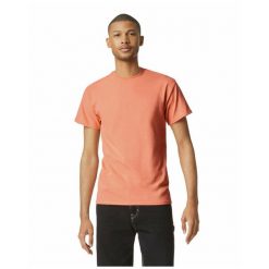 Ciężka Bawełniana Koszulka Unisex Dla Dorosłych. Czerwone bluzki damskie GILDAN, xl, bez wzorów, z bawełny, sportowe, bez kołnierzyka, bez ramiączek. Za 37.99 zł.