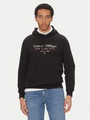 Tommy Hilfiger Bluza Center Stack MW0MW38672 Czarny Regular Fit. Czarne bluzy męskie Tommy Hilfiger, m, bez wzorów, z bawełny, bez ramiączek, bez kaptura. Za 239.99 zł.