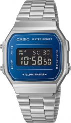 Zegarek Casio Zegarek męski Casio A168WEM-2BEF srebrny. Szare zegarki męskie Casio, bez wzorów, srebrne. Za 242.59 zł.