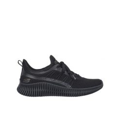 Buty damskie SKECHERS Bobs Geo New Aesthetics. Czarne obuwie sportowe damskie Skechers, bez wzorów, bez zapięcia. Za 229.99 zł.