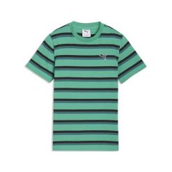 Młodzieżowa koszulka Essentials w paski PUMA. Zielona bluzki damskie Puma, m, bez wzorów, młodzieżowe, bez kołnierzyka, bez ramiączek. Za 99.00 zł.