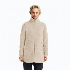 Bluza polarowa damska Jack Wolfskin High Curl Coat. Brązowe bluzy damskie Jack Wolfskin, m, bez wzorów, z materiału, bez ramiączek, bez kaptura. Za 609.99 zł.