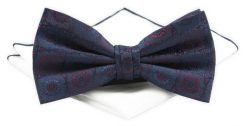 Mucha z Poszetką Chattier ZESTAW - Ciemny Granat, Motyw Kwiatowy. Niebieskie krawaty i muchy Chattier, bez wzorów, z poliesteru, eleganckie. Za 59.00 zł.