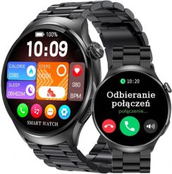 SMARTWATCH Rubicon RNCF39 black/black brans. Czarne zegarki smartwatch Rubicon, bez wzorów. Za 408.31 zł.