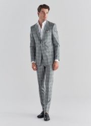 PAKO LORENTE – Szare spodnie garniturowe P21WF-6G-070-S. Szare eleganckie spodnie męskie Pako Lorente, na lato, m, bez wzorów, eleganckie. Za 99.99 zł.
