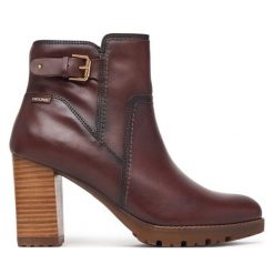 Botki Pikolinos. Brązowe botki damskie Pikolinos, bez wzorów, bez obcasa, na słupku, bez zapięcia. Za 799.99 zł.