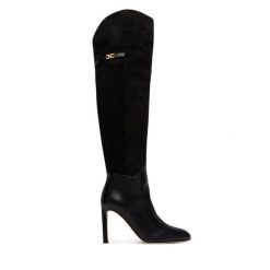 Kozaki Elisabetta Franchi. Czarne kozaki damskie Elisabetta Franchi, bez wzorów, bez obcasa, na szpilce, bez zapięcia. Za 4,059.00 zł.