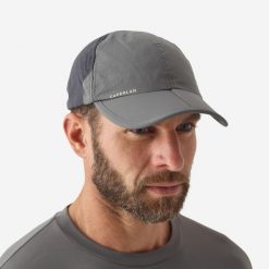 Czapka wędkarska z daszkiem Caperlan FC 500 F składana. Brązowe czapki damskie CAPERLAN, bez wzorów, z materiału, sportowe. Za 54.99 zł.