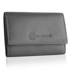 Portfel damski BETLEWSKI BPD-SS-17 SZARY. Szare portfele damskie Betlewski, ze skóry. Za 139.99 zł.