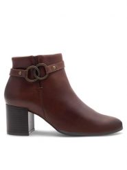 Lasocki Botki WB-CELESTE-22 Brązowy. Brązowe botki damskie Lasocki, bez wzorów, ze skóry, bez obcasa, na słupku, bez zapięcia. Za 279.99 zł.