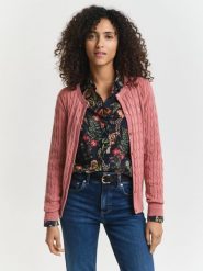 Gant Kardigan Kobiety Bawełna różowy, S. Czerwone kardigany damskie GANT, s, bez wzorów, z bawełny, eleganckie, bez kołnierzyka. Za 749.95 zł.