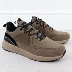 Półbuty sportowe męskie brązowe Atletico VB17395. Brązowe buty sportowe męskie Atletico, bez wzorów, ze skóry ekologicznej, bez zapięcia, trekkingowe. Za 99.00 zł.