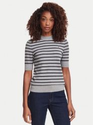 Tommy Hilfiger T-Shirt WW0WW49705 Szary ciemny Slim Fit. Szare t-shirty damskie Tommy Hilfiger, l, bez wzorów, z syntetyku, bez kołnierzyka, bez ramiączek. Za 369.99 zł.