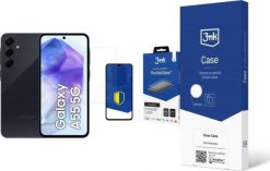 Smartfon Samsung Galaxy A55 5G 8/128GB Black - Awesome Navy (SM-A556BZK) + FlexibleGlass + Etui Clear Case. Czarne smartfony SAMSUNG. Za 1,512.00 zł.