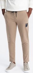 Ombre Spodnie męskie dresowe z logotypem brązowe V3 OM-PASK-0167 XL. Brązowe spodnie sportowe męskie Ombre, m, bez wzorów, z dresówki. Za 149.99 zł.