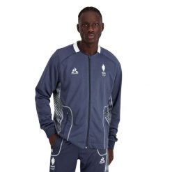 Bluza rozpinana Le Coq Sportif Paris 2024 N° 2. Niebieskie bluzy męskie le coq sportif, m, bez wzorów, bez ramiączek, bez kaptura. W wyprzedaży za 527.00 zł.