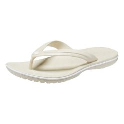 Sandały Dorosły Crocs Crocband Flip beżowy. Brązowe sandały damskie Crocs, bez wzorów, z materiału, bez obcasa, bez zapięcia. Za 169.99 zł.