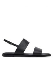 Calvin Klein Sandały Flat Sandal - He HW0HW02377 Czarny. Czarne sandały damskie Calvin Klein, bez wzorów, ze skóry, bez obcasa, na płaskiej podeszwie, bez zapięcia. Za 289.99 zł.