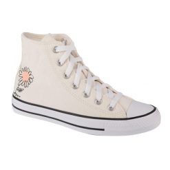 Buty sportowe do chodzenia damskie, Chuck Taylor All Star Hi. Białe obuwie sportowe damskie Converse, bez wzorów, bez zapięcia, trekkingowe. W wyprzedaży za 257.30 zł.
