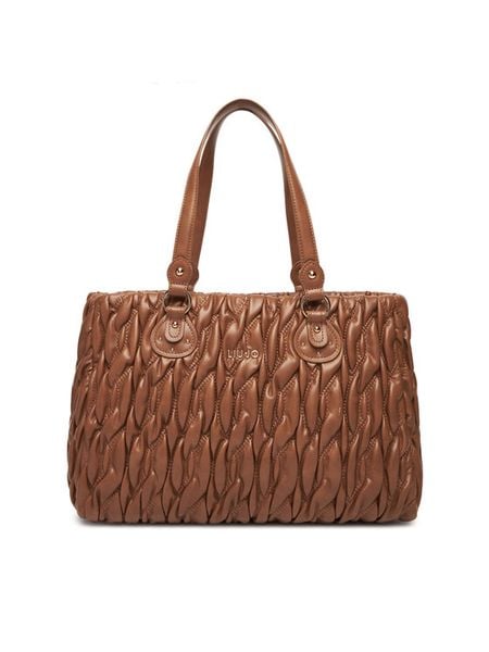 Liu Jo Torebka Ecs M Tote AF5014 E0457 Brązowy. Brązowe shopperki damskie Liu Jo, bez wzorów, ze skóry, bez dodatków. Za 579.99 zł.