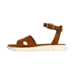 Sandały damskie Geox Dandra. Brązowe sandały damskie Geox, bez wzorów, bez obcasa, bez zapięcia. W wyprzedaży za 345.00 zł.