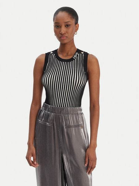 Liu Jo Sport Sweter TA6064 MS55N Czarny Regular Fit. Czarne swetry nierozpinane damskie Liu Jo Sport, l, bez wzorów, z syntetyku, sportowe, bez kołnierzyka, bez ramiączek. Za 429.99 zł.