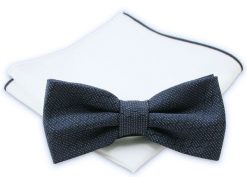 Stylowa mucha + poszetka - Chattier. Niebieskie krawaty i muchy Chattier, bez wzorów, eleganckie. Za 59.00 zł.