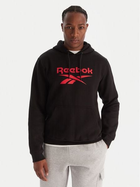 Reebok Bluza RK25152CCM Czarny Regular Fit. Czarne bluzy męskie Reebok, m, bez wzorów, z bawełny, bez ramiączek, bez kaptura. Za 199.99 zł.
