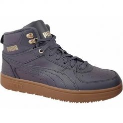 Buty do chodzenia męskie Puma Rebound Rugged. Szare buty sportowe męskie Puma, bez wzorów, z gumy, bez zapięcia, trekkingowe. Za 399.99 zł.