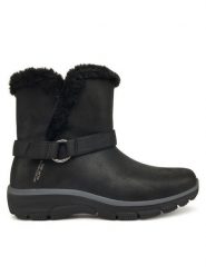 Skechers Botki Easy Going 168045/BLK Czarny. Czarne botki damskie Skechers, bez wzorów, ze skóry, bez obcasa, na płaskiej podeszwie, bez zapięcia. Za 379.99 zł.