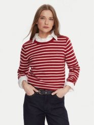 Tommy Hilfiger Sweter WW0WW40264 Czerwony Regular Fit. Czerwone swetry nierozpinane damskie Tommy Hilfiger, s, bez wzorów, z wełny, bez kołnierzyka, bez ramiączek. Za 519.99 zł.